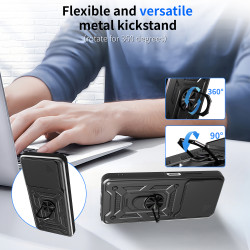 Case for ZTE Blade A35E 5G Slide Camera Protect Stand Phone Shell Funda for Blade A35 4G Cover