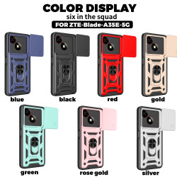 Case for ZTE Blade A35E 5G Slide Camera Protect Stand Phone Shell Funda for Blade A35 4G Cover