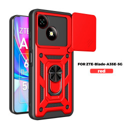 Case for ZTE Blade A35E 5G Slide Camera Protect Stand Phone Shell Funda for Blade A35 4G Cover