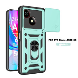 Case for ZTE Blade A35E 5G Slide Camera Protect Stand Phone Shell Funda for Blade A35 4G Cover
