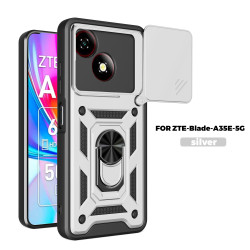 Case for ZTE Blade A35E 5G Slide Camera Protect Stand Phone Shell Funda for Blade A35 4G Cover