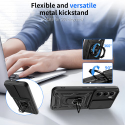 Case for Infinix Hot 60 Pro 4G Slide Camera Protect Stand Phone Shell Funda for Hot 60 Pro+ 60i 50Pro+ 4G Cover