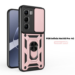 Case for Infinix Hot 60 Pro 4G Slide Camera Protect Stand Phone Shell Funda for Hot 60 Pro+ 60i 50Pro+ 4G Cover