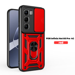 Case for Infinix Hot 60 Pro 4G Slide Camera Protect Stand Phone Shell Funda for Hot 60 Pro+ 60i 50Pro+ 4G Cover