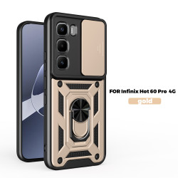 Case for Infinix Hot 60 Pro 4G Slide Camera Protect Stand Phone Shell Funda for Hot 60 Pro+ 60i 50Pro+ 4G Cover