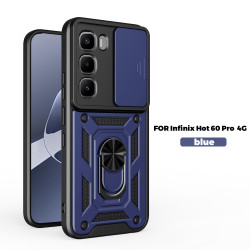 Case for Infinix Hot 60 Pro 4G Slide Camera Protect Stand Phone Shell Funda for Hot 60 Pro+ 60i 50Pro+ 4G Cover