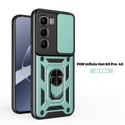 Case for Infinix Hot 60 Pro 4G Slide Camera Protect Stand Phone Shell Funda for Hot 60 Pro+ 60i 50Pro+ 4G Cover