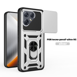Case for Tecno Pova 7 Ultra Slide Camera Protect Stand Phone Shell Funda for Pova 7pro  6Neo 6Pro Cover