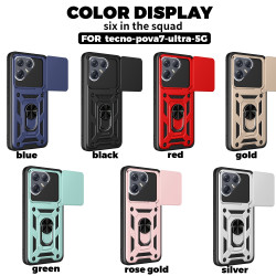 Case for Tecno Pova 7 Ultra Slide Camera Protect Stand Phone Shell Funda for Pova 7pro  6Neo 6Pro Cover