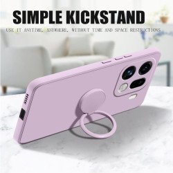 Case for Oppo Find X9 Pro Finger Ring Stand Holder Slicone Cover for Find X8Ultra X8s+ Solid Color Lens Protection Soft Funda