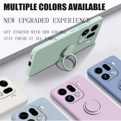 Case for Oppo Find X9 Pro Finger Ring Stand Holder Slicone Cover for Find X8Ultra X8s+ Solid Color Lens Protection Soft Funda