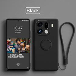 Case for Oppo Find X9 Pro Finger Ring Stand Holder Slicone Cover for Find X8Ultra X8s+ Solid Color Lens Protection Soft Funda