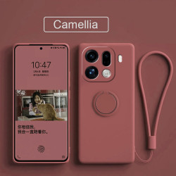 Case for Oppo Find X9 Pro Finger Ring Stand Holder Slicone Cover for Find X8Ultra X8s+ Solid Color Lens Protection Soft Funda