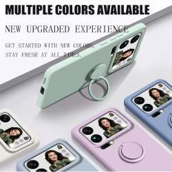 Case for Xiaomi 17 Pro Max Finger Ring Stand Holder Slicone Cover for 15 ultra 15 Pro Solid Color Lens Protection Soft Funda