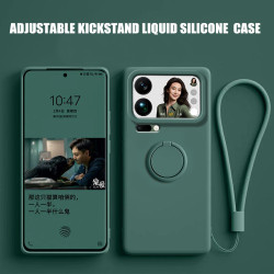 Case for Xiaomi 17 Pro Max Finger Ring Stand Holder Slicone Cover for 15 ultra 15 Pro Solid Color Lens Protection Soft Funda