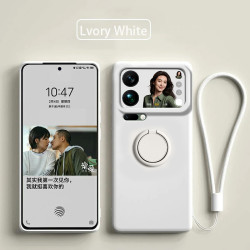Case for Xiaomi 17 Pro Max Finger Ring Stand Holder Slicone Cover for 15 ultra 15 Pro Solid Color Lens Protection Soft Funda