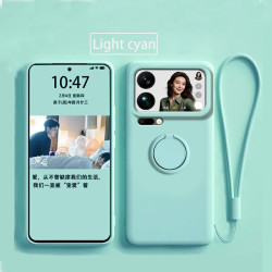 Case for Xiaomi 17 Pro Max Finger Ring Stand Holder Slicone Cover for 15 ultra 15 Pro Solid Color Lens Protection Soft Funda