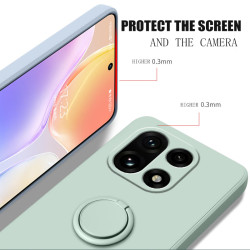 Case for OnePlus 15 Finger Ring Stand Holder Slicone Cover for 1+13T Solid Color Lens Protection Soft Funda