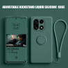 Case for OnePlus 15 Finger Ring Stand Holder Slicone Cover for 1+13T Solid Color Lens Protection Soft Funda