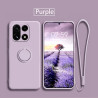Case for OnePlus 15 Finger Ring Stand Holder Slicone Cover for 1+13T Solid Color Lens Protection Soft Funda