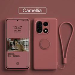 Case for OnePlus 15 Finger Ring Stand Holder Slicone Cover for 1+13T Solid Color Lens Protection Soft Funda