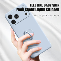 Case for Apple iPhone 17 Pro Max 16e 16Pro Finger Ring Stand Holder Slicone Cover for Air 16 15 Pro Max 16 15 Plus  Solid Color Lens Protection Soft Funda