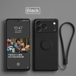 Case for Apple iPhone 17 Pro Max 16e 16Pro Finger Ring Stand Holder Slicone Cover for Air 16 15 Pro Max 16 15 Plus  Solid Color Lens Protection Soft Funda