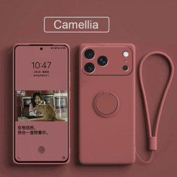 Case for Apple iPhone 17 Pro Max 16e 16Pro Finger Ring Stand Holder Slicone Cover for Air 16 15 Pro Max 16 15 Plus  Solid Color Lens Protection Soft Funda