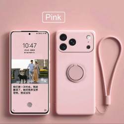 Case for Apple iPhone 17 Pro Max 16e 16Pro Finger Ring Stand Holder Slicone Cover for Air 16 15 Pro Max 16 15 Plus  Solid Color Lens Protection Soft Funda