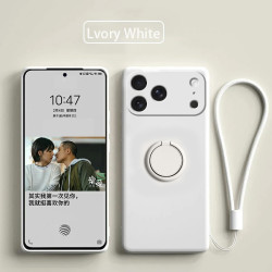 Case for Apple iPhone 17 Pro Max 16e 16Pro Finger Ring Stand Holder Slicone Cover for Air 16 15 Pro Max 16 15 Plus  Solid Color Lens Protection Soft Funda