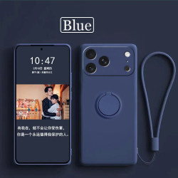 Case for Apple iPhone 17 Pro Max 16e 16Pro Finger Ring Stand Holder Slicone Cover for Air 16 15 Pro Max 16 15 Plus  Solid Color Lens Protection Soft Funda