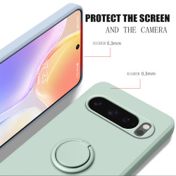 Case for Google Pixel 10 Pro 9 Pro XL 8a Finger Ring Stand Holder Slicone Cover for 10 Pro XL 10 9a 9 Pro 9  8 Pro 8 Solid Color Lens Protection Soft Funda