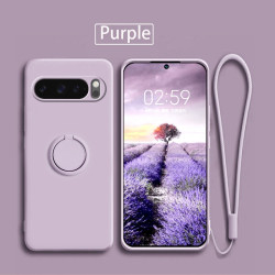 Case for Google Pixel 10 Pro 9 Pro XL 8a Finger Ring Stand Holder Slicone Cover for 10 Pro XL 10 9a 9 Pro 9  8 Pro 8 Solid Color Lens Protection Soft Funda