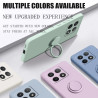 Liquid Silicone Case for Xiaomi 14T Pro with Ring Holder & Silicone Lanyard, Shockproof Soft Phone Cover