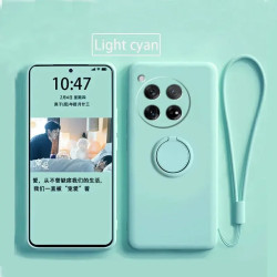 Liquid Silicone Case for OnePlus 12/13 with Ring Stand & Lanyard, Shockproof Bumper Cover