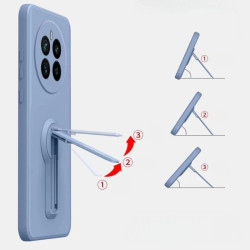 Liquid Silicone Case for Realme 12 Pro Plus | Shockproof Soft Phone Cover with Stand Holder & Silicone Lanyard