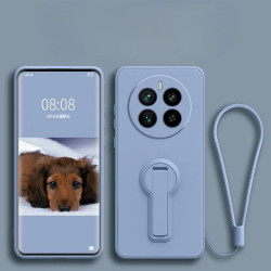 Liquid Silicone Case for Realme 12 Pro Plus | Shockproof Soft Phone Cover with Stand Holder & Silicone Lanyard