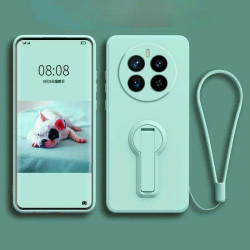 Liquid Silicone Case for Realme 12 Pro Plus | Shockproof Soft Phone Cover with Stand Holder & Silicone Lanyard