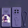 Liquid Silicone Case for Realme 12 Pro Plus | Shockproof Soft Phone Cover with Stand Holder & Silicone Lanyard
