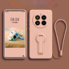 Liquid Silicone Case for Realme 12 Pro Plus | Shockproof Soft Phone Cover with Stand Holder & Silicone Lanyard