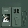 Liquid Silicone Case for Realme 12 Pro Plus | Shockproof Soft Phone Cover with Stand Holder & Silicone Lanyard
