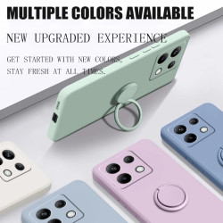 Liquid Silicone Case for Xiaomi Redmi Note 13 Pro 5G & Poco X6 | Soft Ring Holder & Silicone Lanyard Cover
