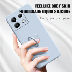 Liquid Silicone Case for Xiaomi Redmi Note 13 Pro 5G & Poco X6 | Soft Ring Holder & Silicone Lanyard Cover
