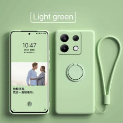 Liquid Silicone Case for Xiaomi Redmi Note 13 Pro 5G & Poco X6 | Soft Ring Holder & Silicone Lanyard Cover