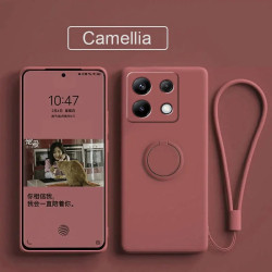 Liquid Silicone Case for Xiaomi Redmi Note 13 Pro 5G & Poco X6 | Soft Ring Holder & Silicone Lanyard Cover