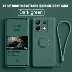 Liquid Silicone Case for Xiaomi Redmi Note 13 Pro 5G & Poco X6 | Soft Ring Holder & Silicone Lanyard Cover