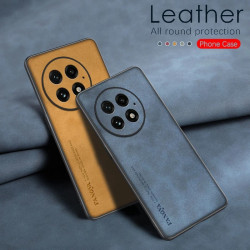 Luxury Lambskin Leather Case for OnePlus 13 & OnePlus 12 - Shockproof TPU Bumper, Camera Lens Protection Cover for 1+13, 1+12